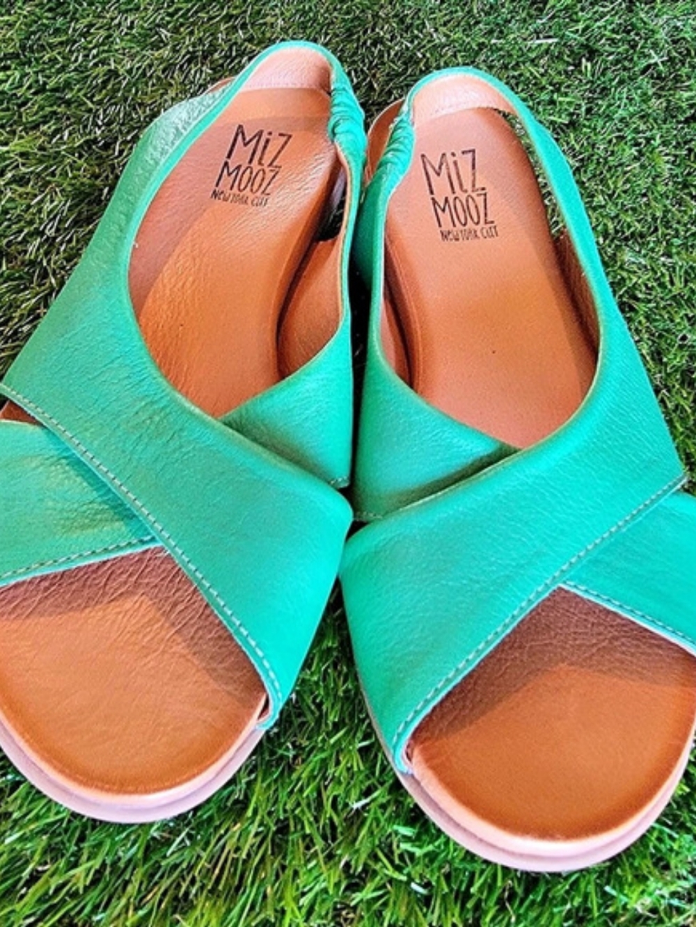 Miz Mooz Thayne Cross-Strap Sandals -Turquoise- 39